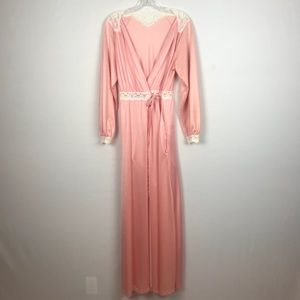 Vintage JC Penney Robe Size Large Pink Lace Detail
